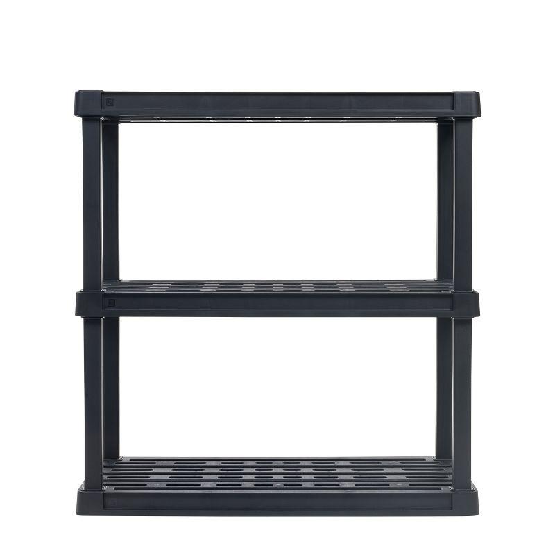 IRIS USA 3-Tier Shelving Unit, 38" Fixed Height, Large Storage Organize, 36"W x 18"D x 38"H, Made with Recycled Materials, Black