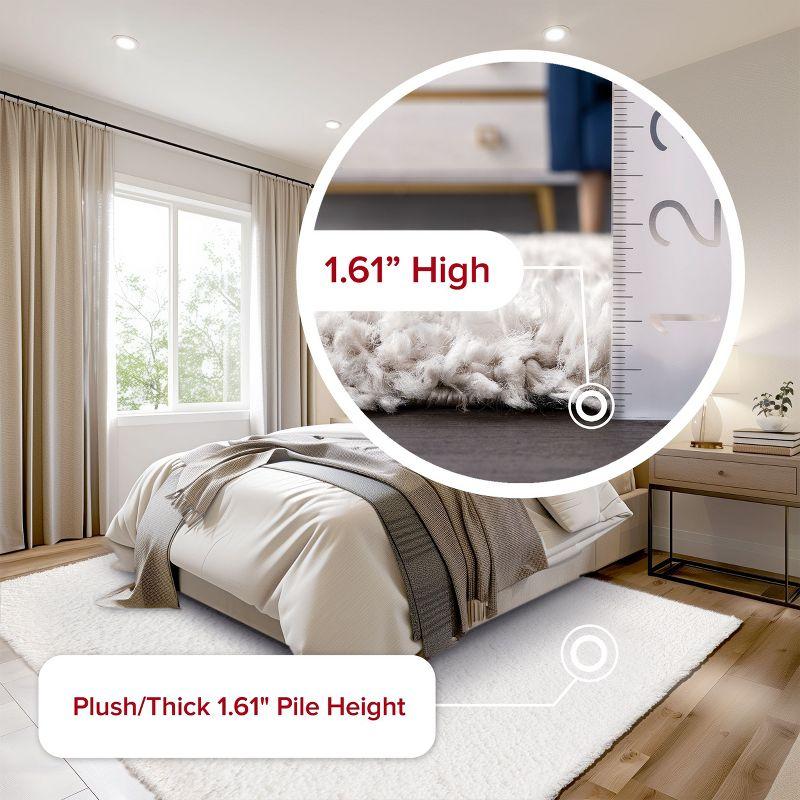 Nuloom Marleen Solid 8 Square Shag Indoor Area Rug for Living Room Bedroom Dining Room Nursery, Off White