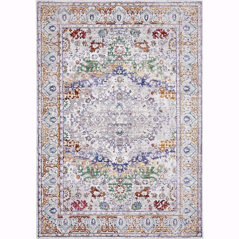 Unique Loom Austin Collection Area Rug - Voce (4' 1" x 6' 1" Rectangle Light Gray/Blue)