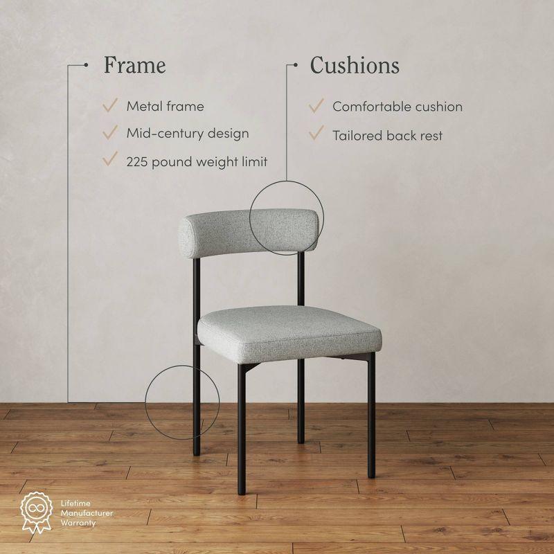 4-Piece Upholstered Metal Stool