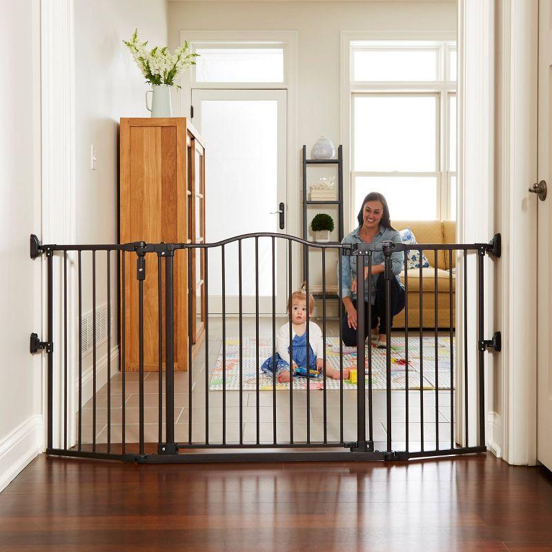 Matte Bronze Extra-Wide Metal Swinging Baby Gate