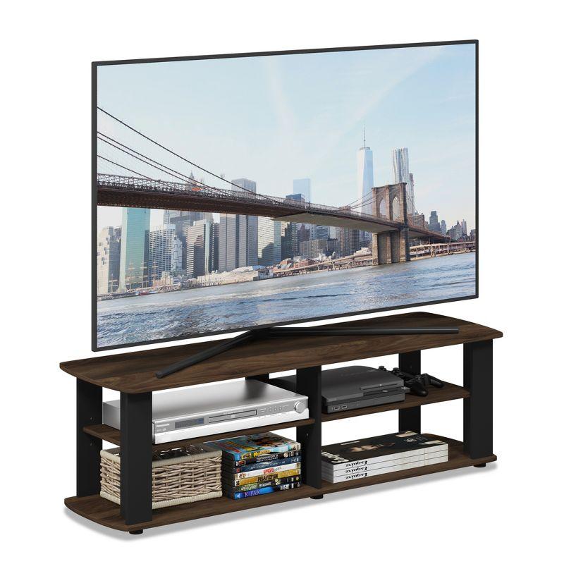 Columbia Walnut and Black 3-Tier TV Stand for 45" TVs