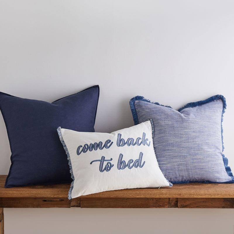 Washed Linen Square Decorative Pillow Cover Set - Navy 2pk - Levtex Home