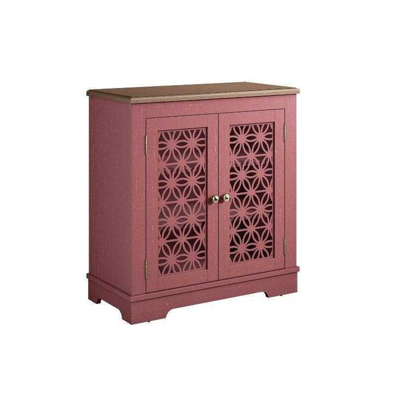 Rustic Wine Red 30" Storage Sideboard Buffet Cabinet