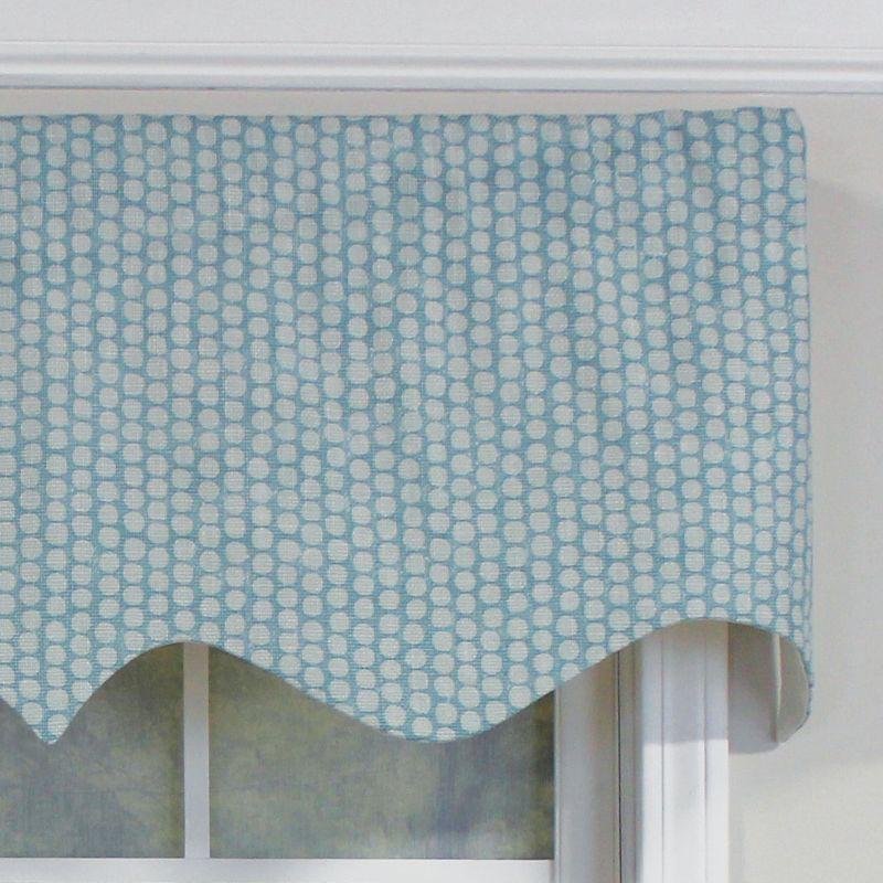 Polka Dots Cotton Pointed 50'' W Window Valance in