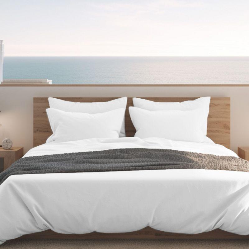Soft 100% Cotton Sheets Set - Cooling Durable Sateen, Deep Pocket - by California Design Den - Bright White, Twin