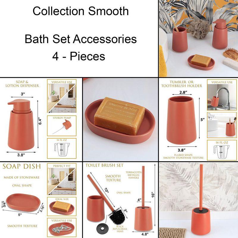 Smooth 4 Piece Bathroom Accessory Set