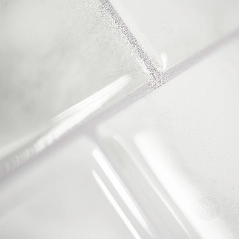 Smart Tiles 11.56'' X 8.38'' Self Adhesive 3D Peel and Stick Backsplash Tiles Off White: Vinyl Wall Pop Stick-On Tile