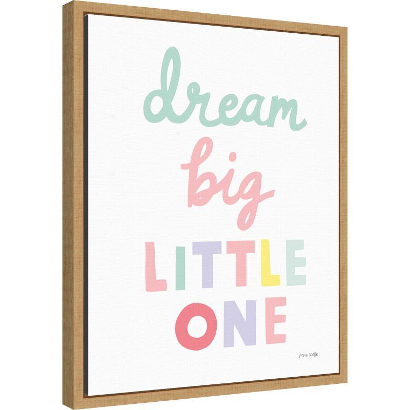 Amanti Art Dream Big Little One Cursive by Ann Kelle Canvas Wall Art Print Framed 16 x 20-in.