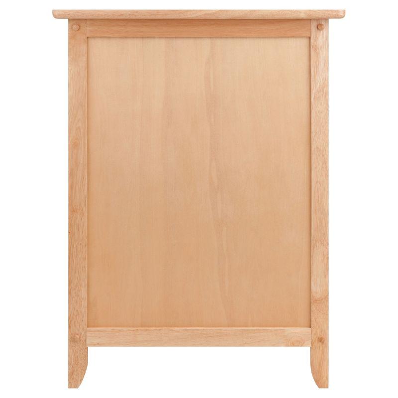 Winsome Eugene Nightstand Natural: Wood Composite Bedside Table with Cabinet Door & Drawer