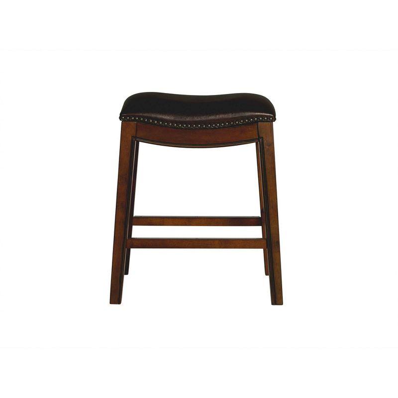 24" Bowen Backless Counter Height Barstool Brown - Picket House Furnishings: Espresso Finish, Nailhead Trim