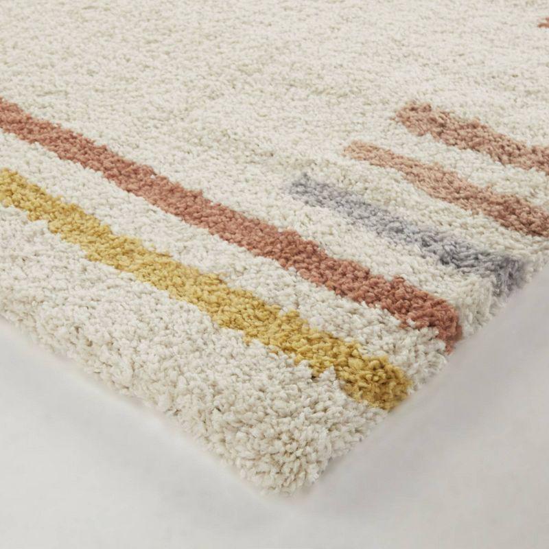 Balta Rugs 5'3"x7' Erin Striped Plush Teen Rug Cream: High Pile, Stain-Resistant, OEKO-TEX Certified, Indoor Use