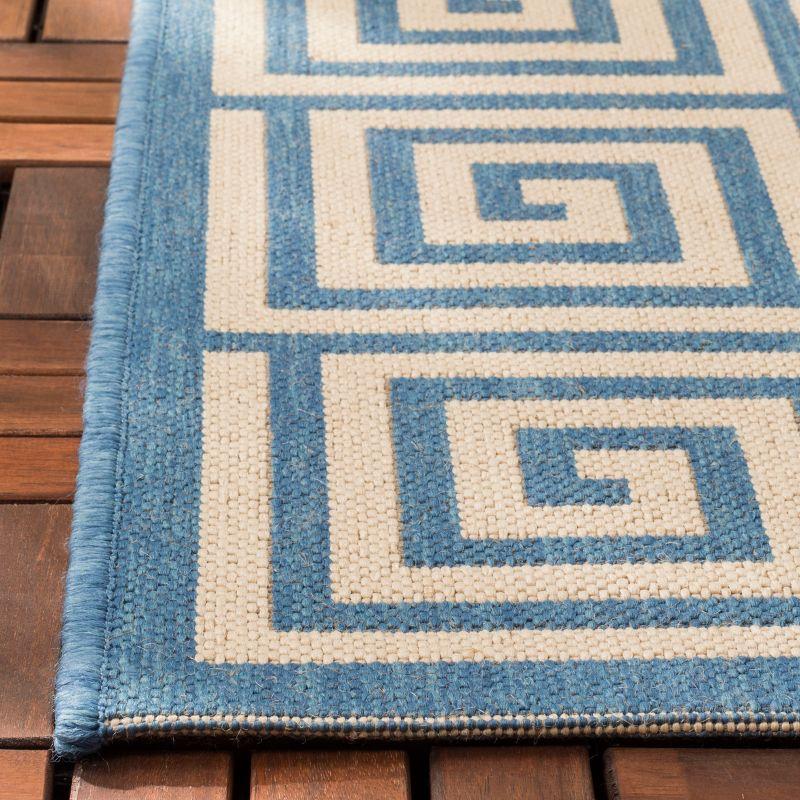 Blue and Cream Non-slip Stain-resistant Area Rug