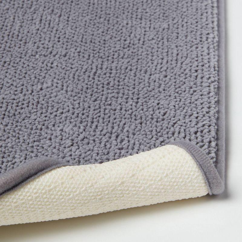 20"x34" Fine Chenille Memory Foam Bath Rug Dark Gray - Threshold™: Luxurious Comfort, Machine Washable, Knitted Design