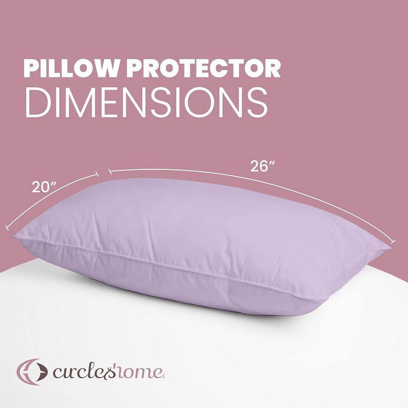 100% Cotton Zippered Pillow Protector (2 pck) Standard - Lavender