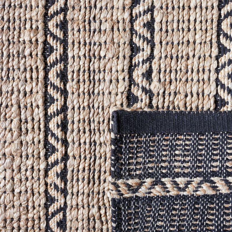 Natural Fiber NFB655 Flat Weave Indoor Area Rug - Black/Natural - 4'x6' - Safavieh
