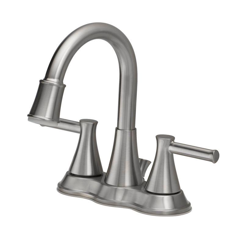 OakBrook Brushed Nickel Two-Handle Bathroom Sink Faucet 4 in. (Item #: 67513W-6104)