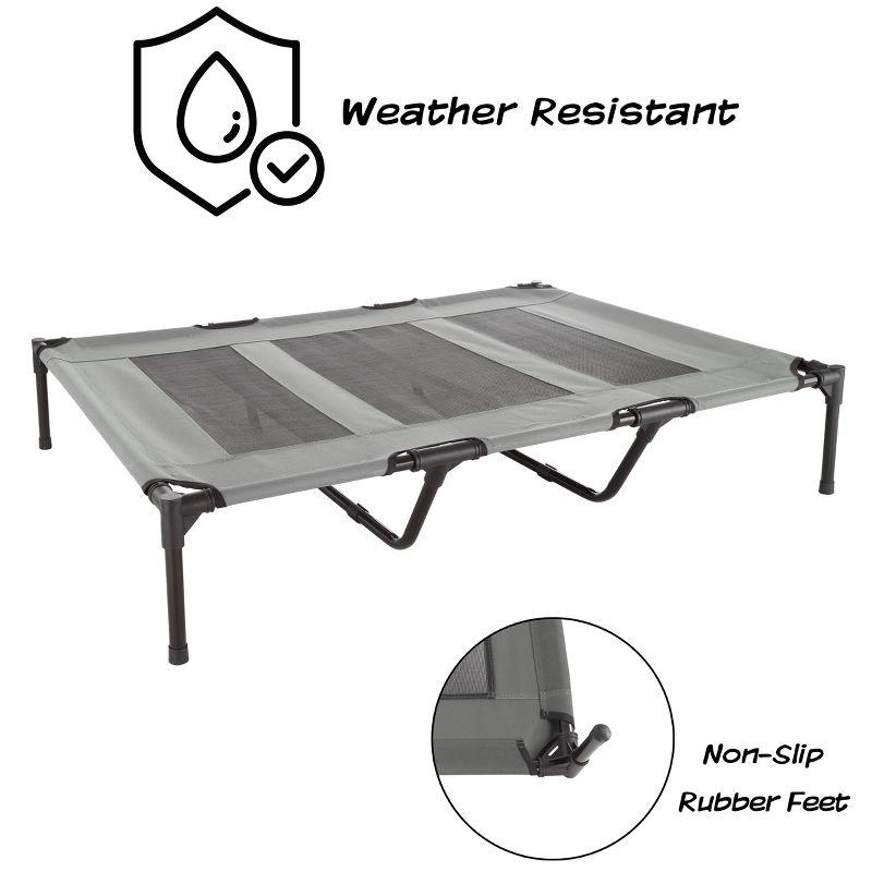 Pet Adobe Portable Raised Pet Bed with Nonslip Feet - Gray
