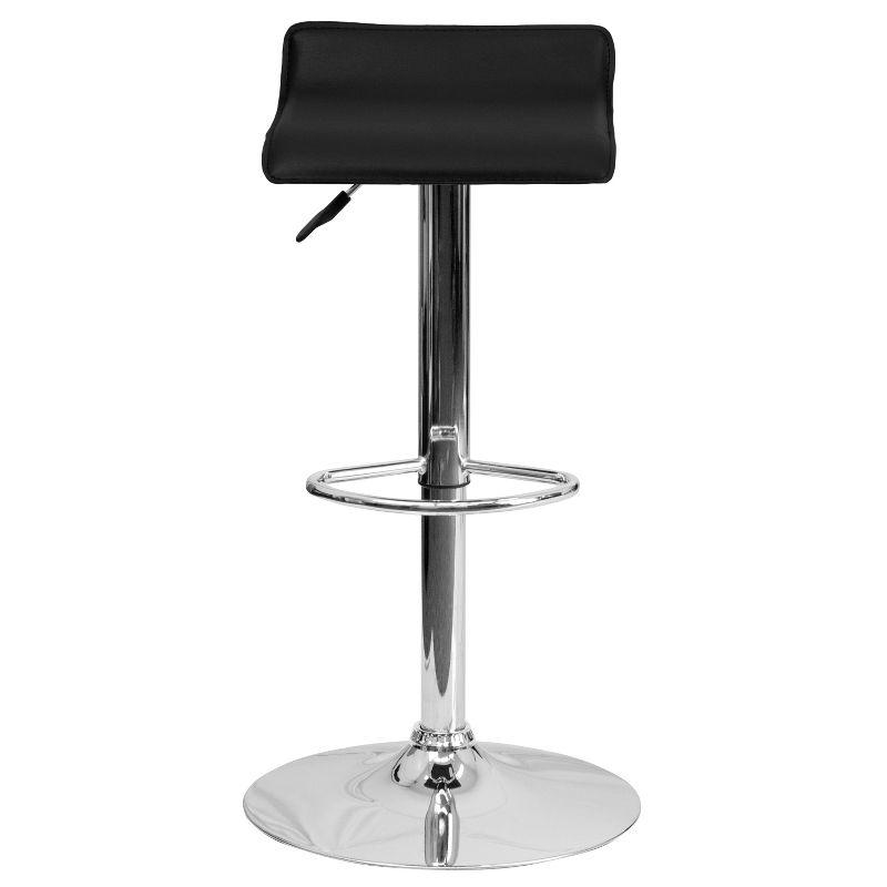 Flash Furniture Contemporary Vinyl Adjustable Height Barstool with Solid Wave Seat and Chrome Base