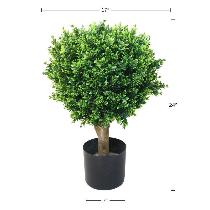 Nature Spring Large 24-in Artificial Hedyotis Topiary Trees - Set of 2