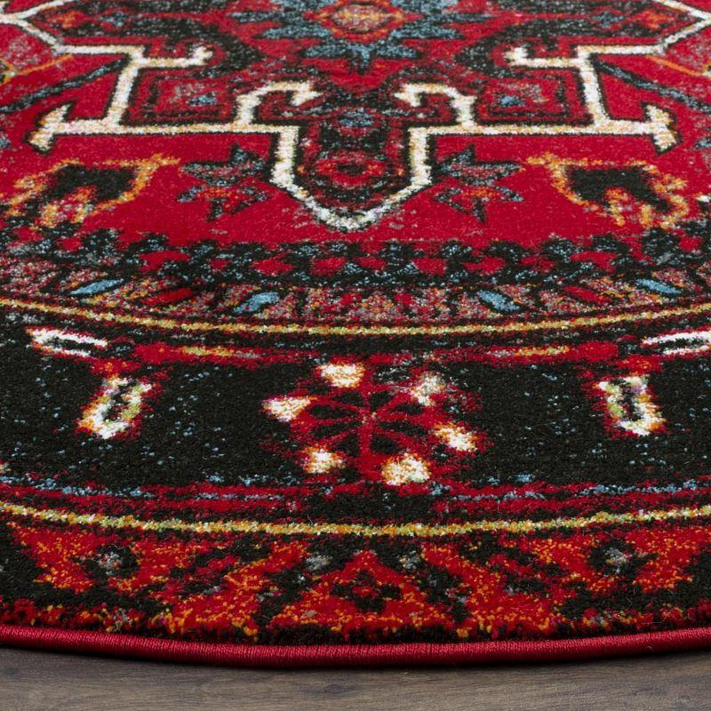 Vintage Hamadan VTH211 Power Loomed Indoor Area Rug - Red/Multi - 5'3" Round - Safavieh