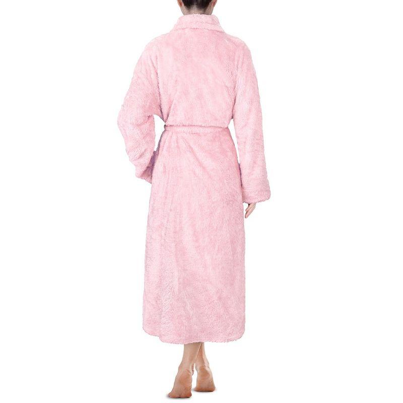 PAVILIA Premium Womens Plush Soft Robe Fluffy Warm, Fleece Faux Shearling Shaggy Bathrobe