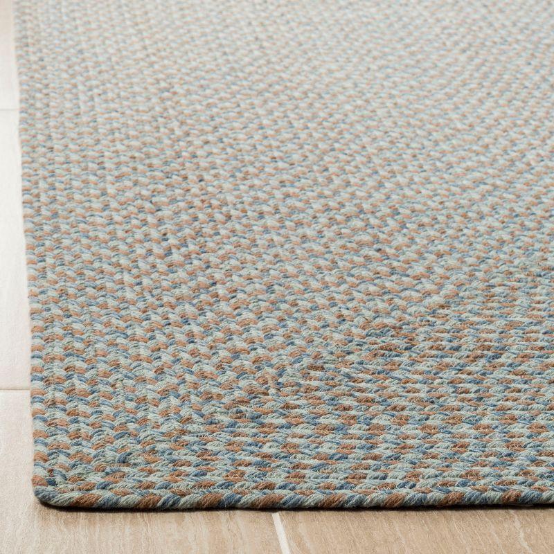 Handmade Multicolor Braided Wool-Cotton Oval Rug, 3'x5'