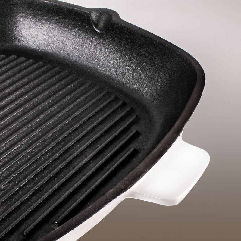 BergHOFF Neo 11" Cast Iron Square Grill Pan, White