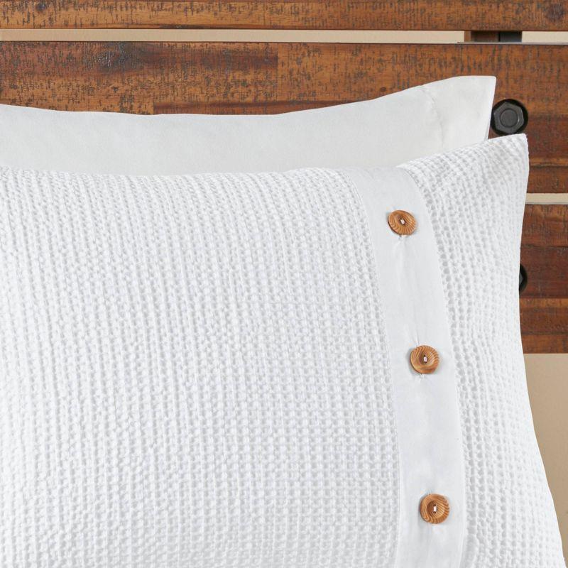 White Cotton Waffle Weave Full/Queen Duvet Cover Set