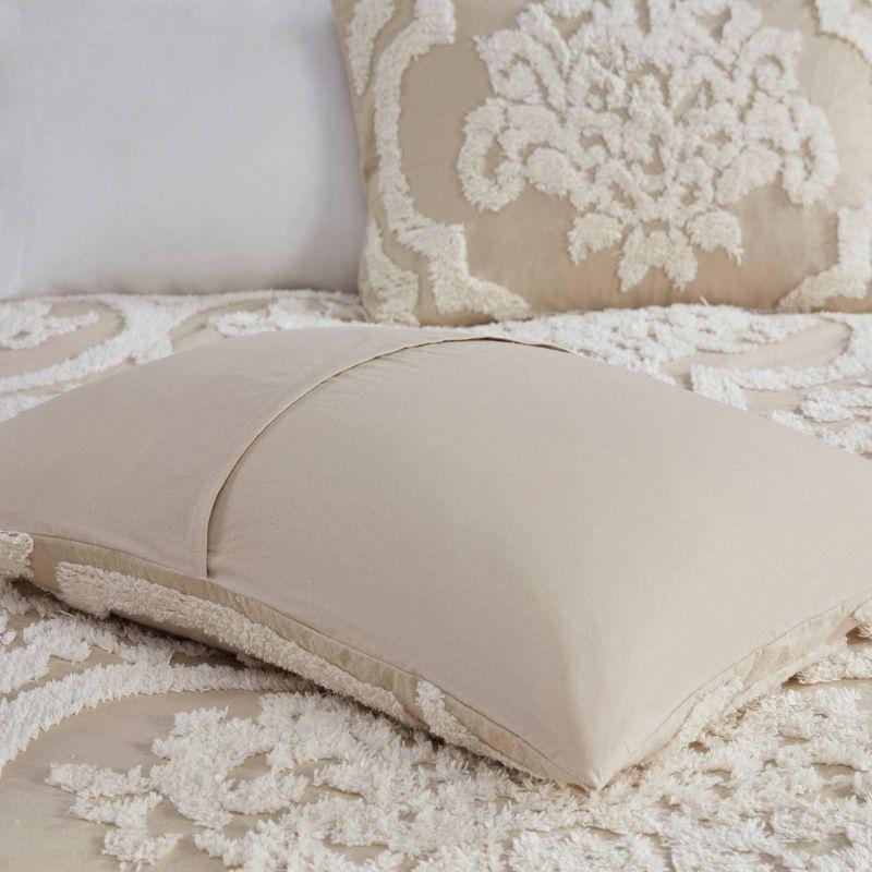 Viola Tufted Cotton Chenille Damask 3 Piece Duvet Set