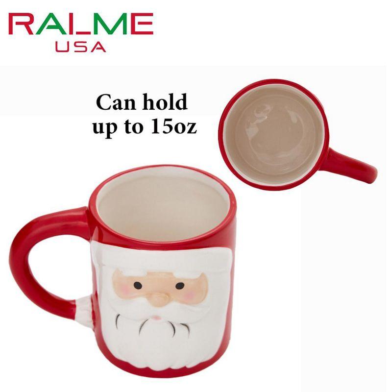 Ralme Santa Claus Mug for Kids or Adults - Large Ceramic Christmas Coffee or Hot Cocoa Mug, 15 oz.