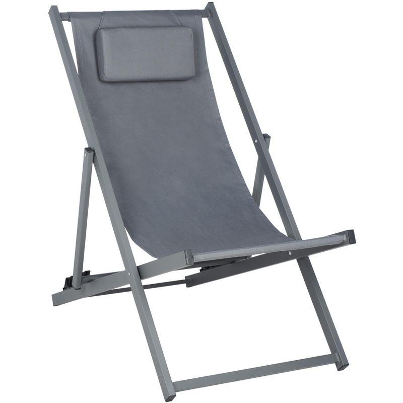 Camlin Foldable Sling Chair (Set Of 2) - Grey/Grey - Safavieh