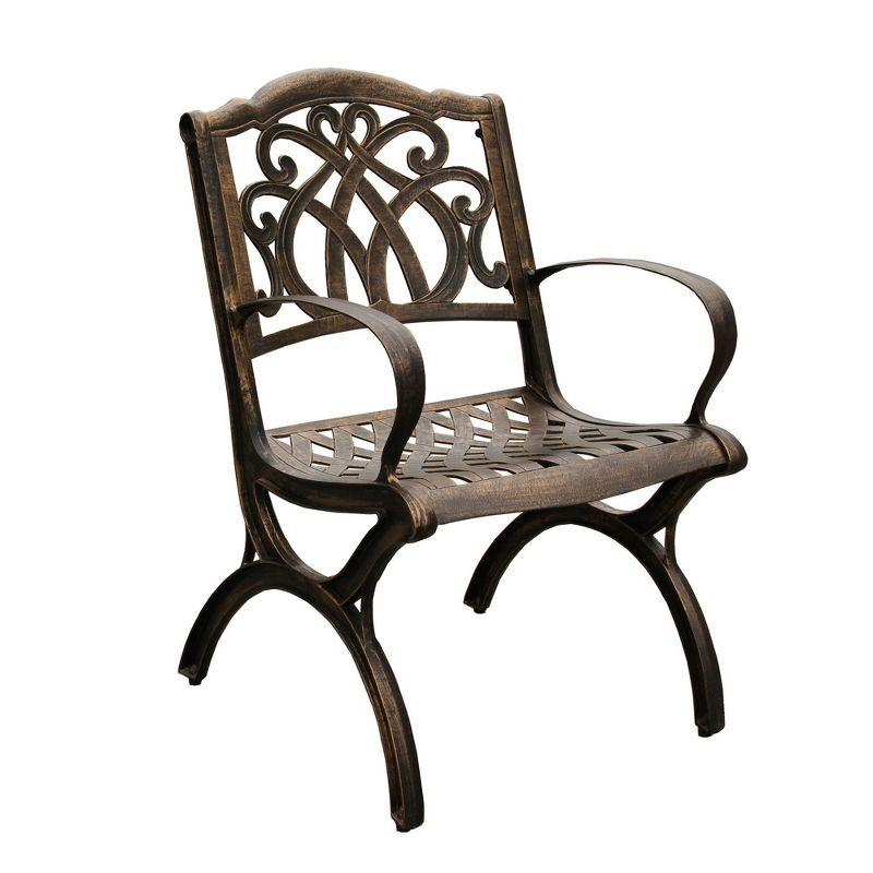 7pc Outdoor Dining Set: UV-Resistant Aluminum Patio Furniture with Lazy Susan - Oakland Living