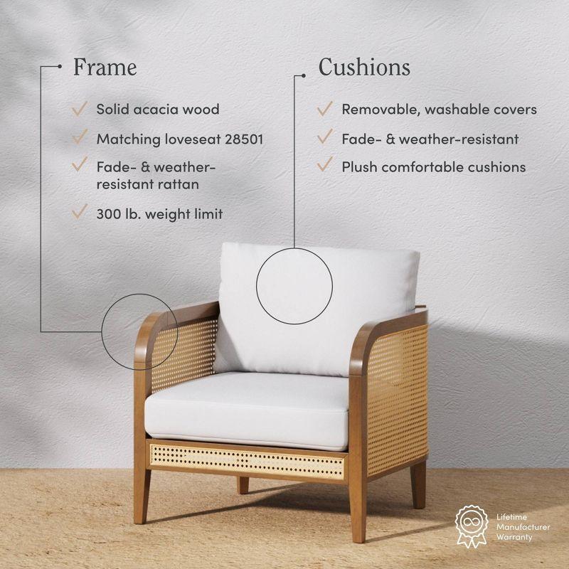 Nathan James 3pc Twila Wicker Outdoor Patio Conversation Set White