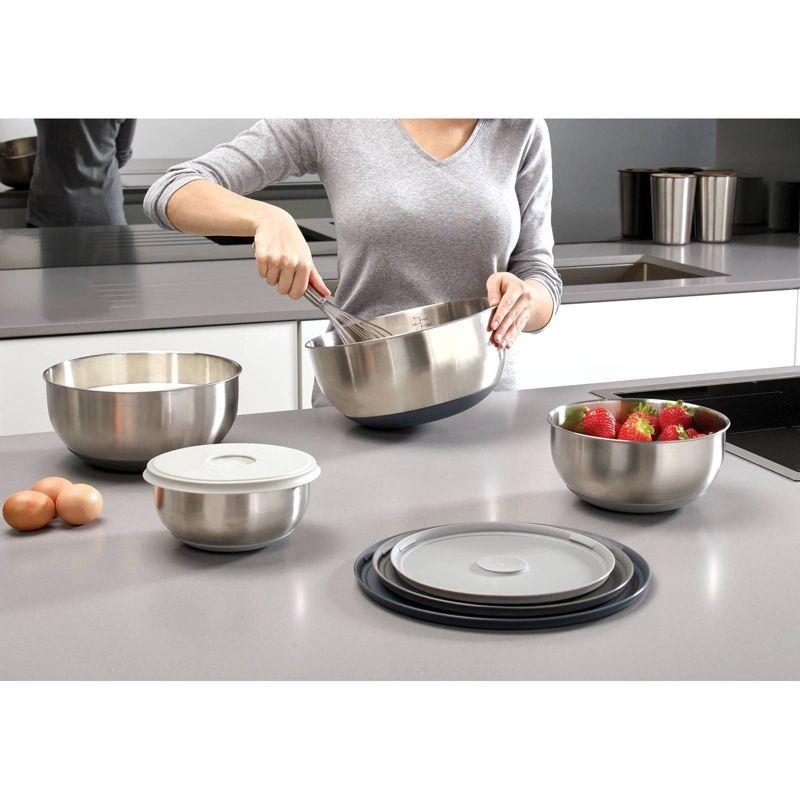 Stainless Steel Nesting Prep & Store Bowl Set with Lids