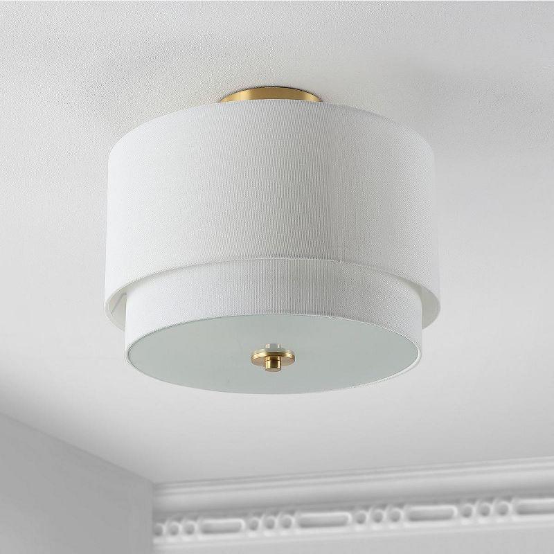 Laconia 3 Light 16" Flush Mount - Gold Base - Safavieh.