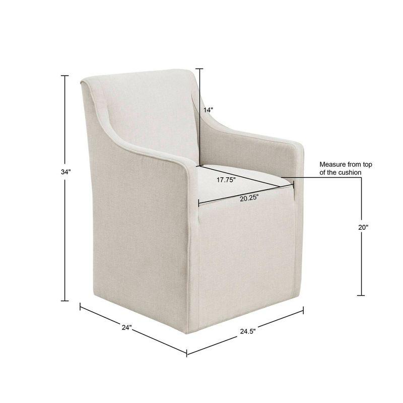 Madison Park Hamilton Slipcover Dining Arm Chair with Casters