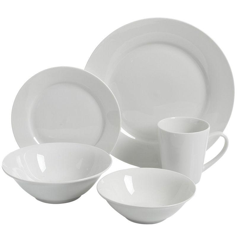 Noble Court White Ceramic 30-Piece Dinnerware Set