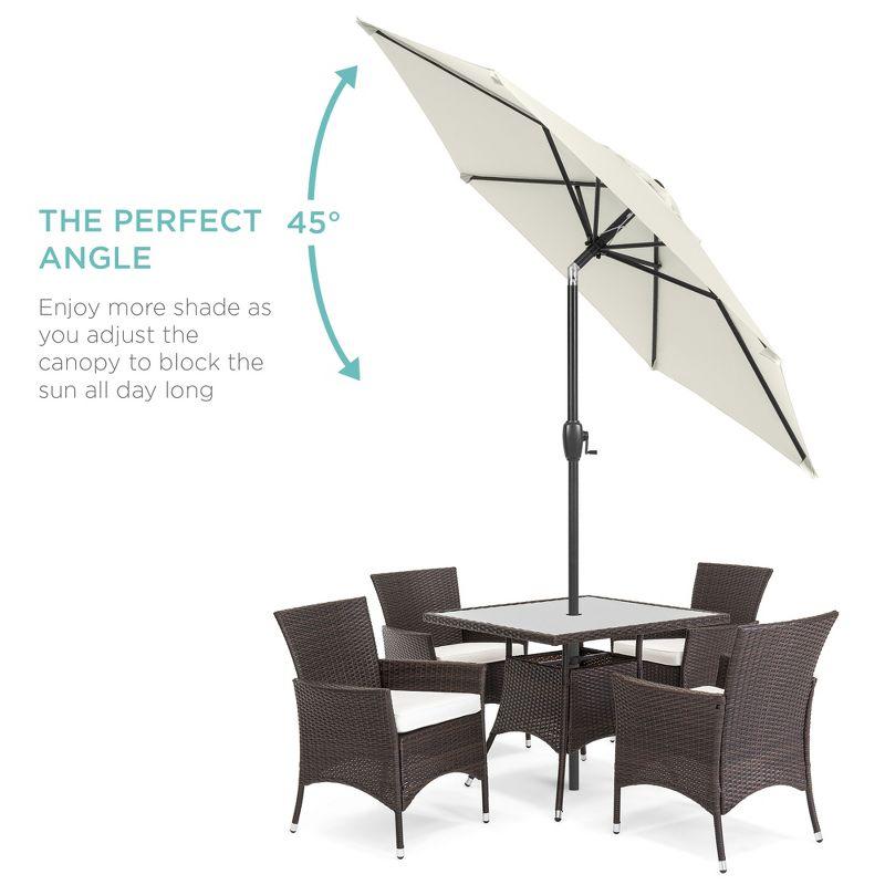 Best Choice Products 7.5ft Heavy-Duty Outdoor Market Patio Umbrella w/ Push Button Tilt, Easy Crank - Ivory