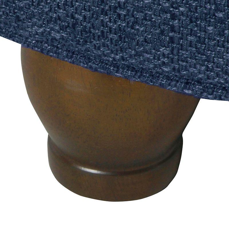 Large Tufted Round Storage Ottoman Navy - HomePop