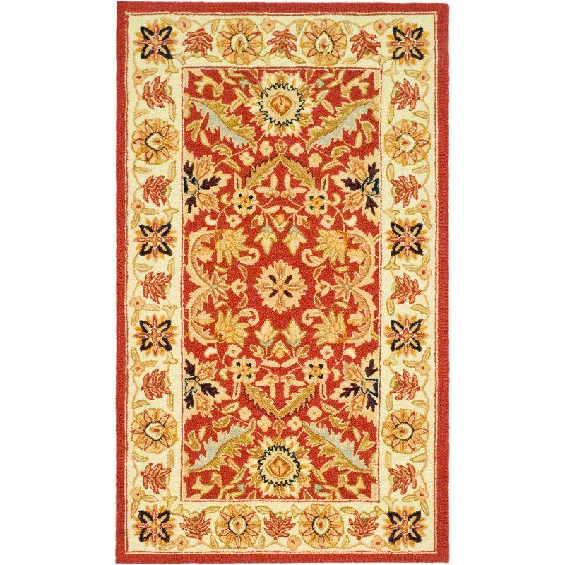 Chelsea HK157 Hand Hooked Accent Rug - Red/Ivory - 2'9"x4'9" - Safavieh.