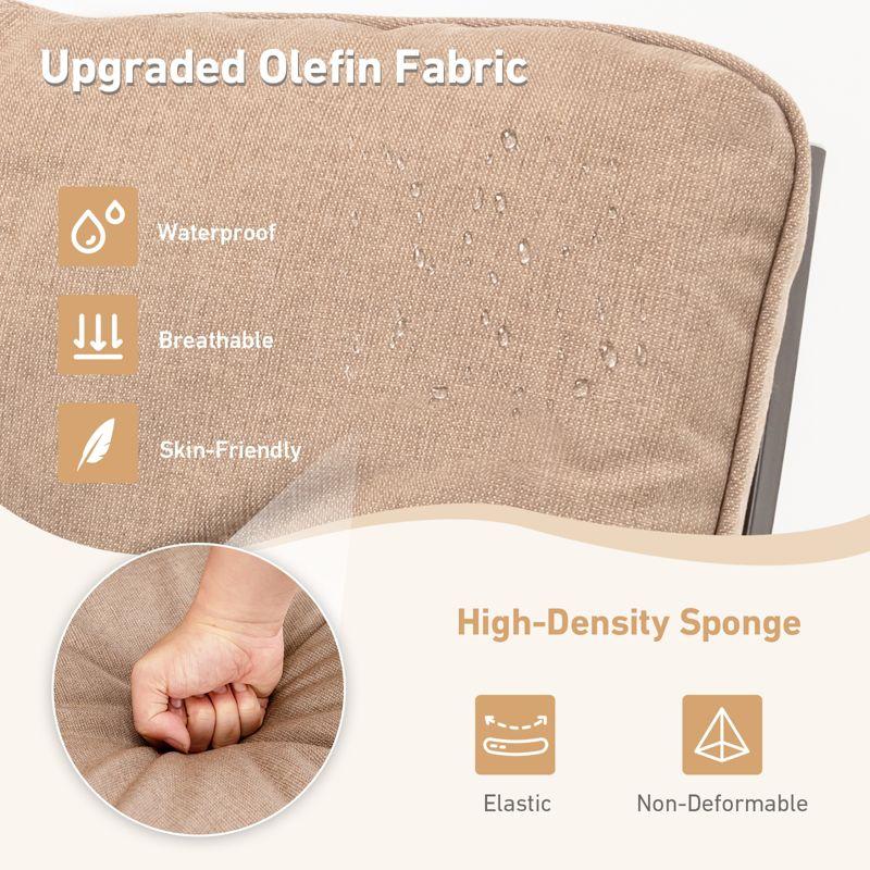 Tangkula Set of 3 Swivel Bar Height Bistro Set Cushioned Table Stools Furniture Patio Outdoor