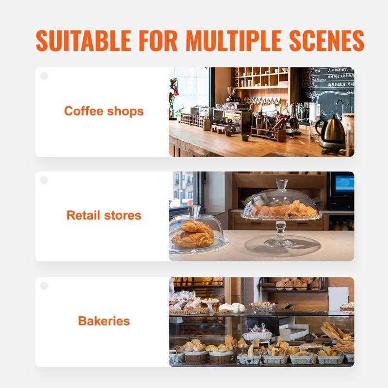 VEVOR Pastry Display Case, 3-Tier Commercial Countertop Bakery Display Case, Acrylic Display Box with Rear Door Access ,20.7"x14.2"x16.3"