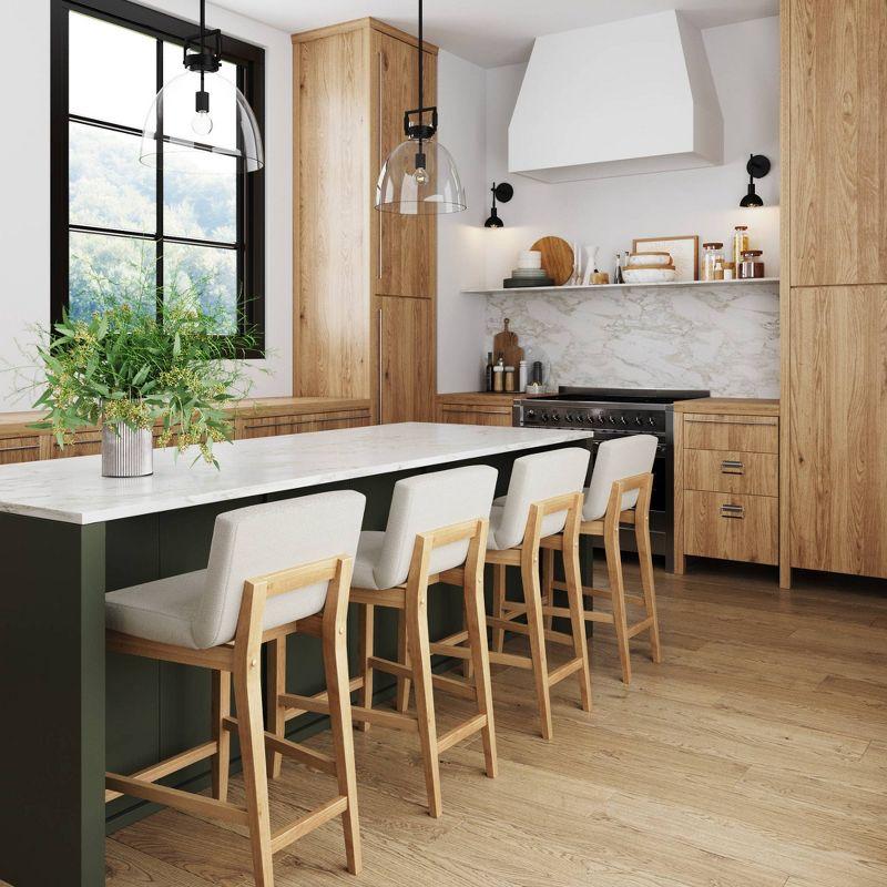Nathan James Upholstered Wooden Stool