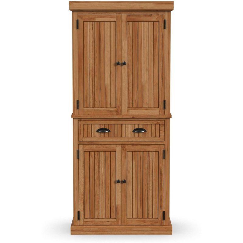 Nantucket Kitchen Storage Pantry - Natural: Home Styles, Hardwood Standing Cabinet with Drawer & Shelves