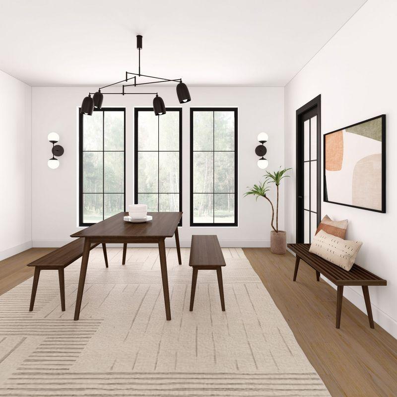 Plank+Beam 72" Mid Century Modern Dining Table, Solid Wood Kitchen & Dining Room Table for 6, Walnut