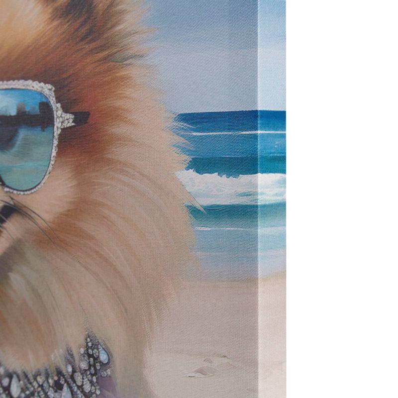 510 Design Beach Dogs Pomeranian Canvas Wall Art