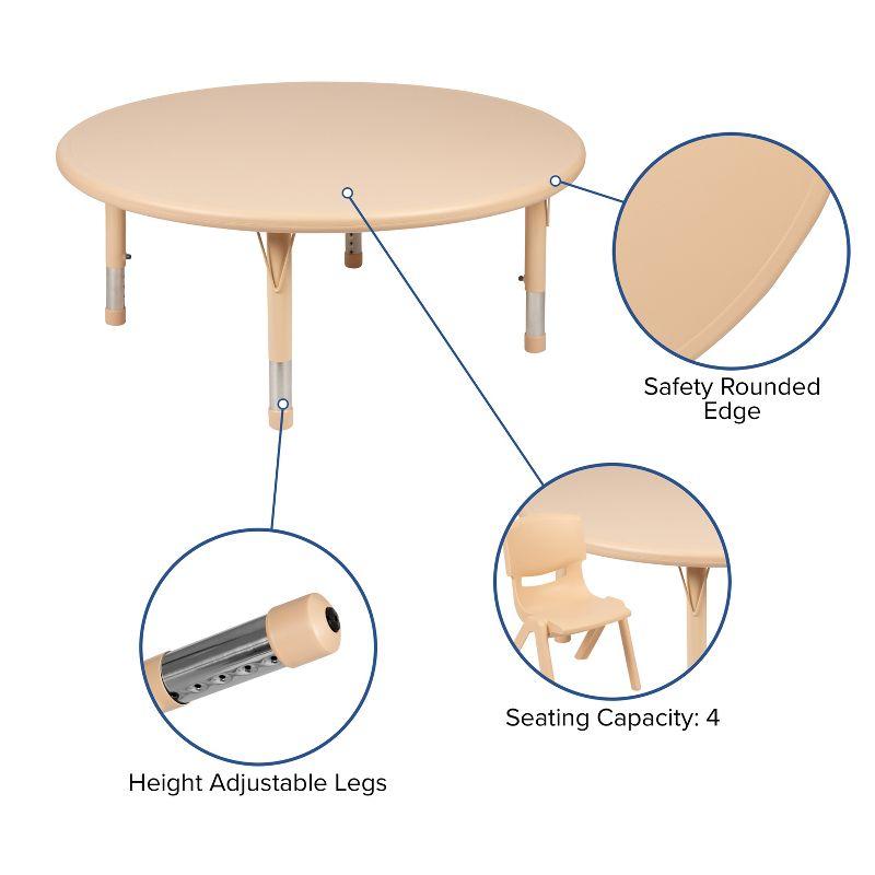 Goddard Round Plastic Height Adjustable Activity Table Set with 4 Chairs