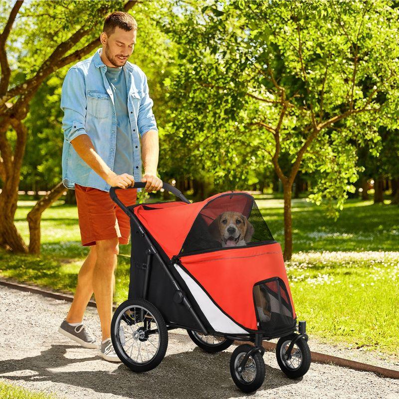 Pet Stroller for Medium and Large Dogs and Cats,Easy Fold Dog Stroller with Storage Bags,for Outdoor