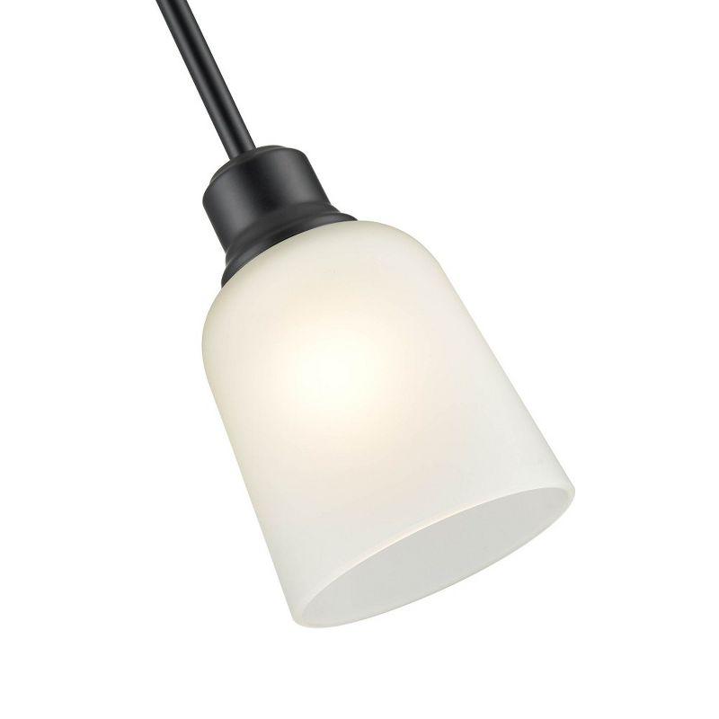 Amberle 1 Light Matte Black Pendant with White Glass